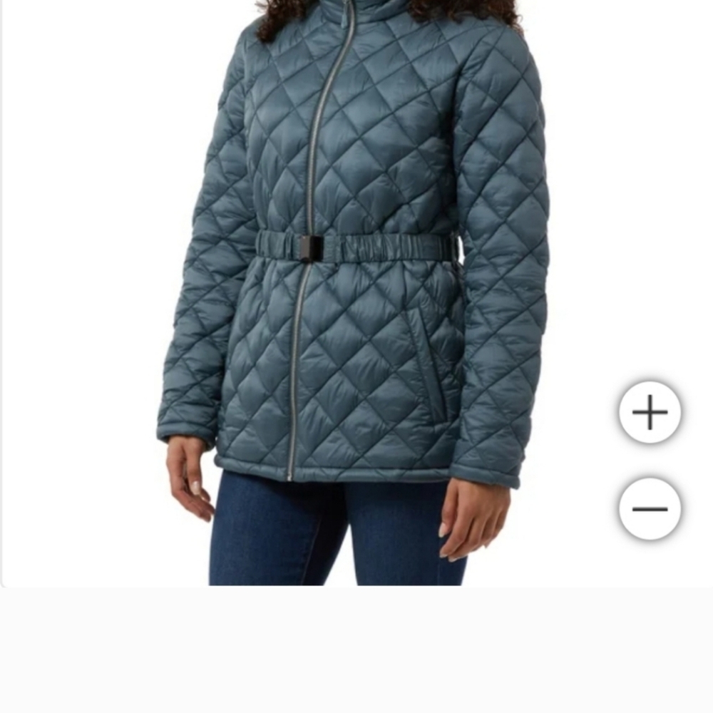NWT 32 Degrees Ladies' Belted Diamond Quilt Jacket ! - Picture 2 of 5